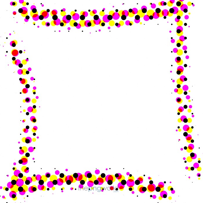 Pink Yellow Black Dotted Frame PNG frame,border,birthday frame,vector,png
